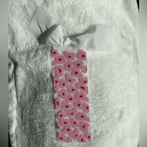 Floral Pink and White Hair Bow